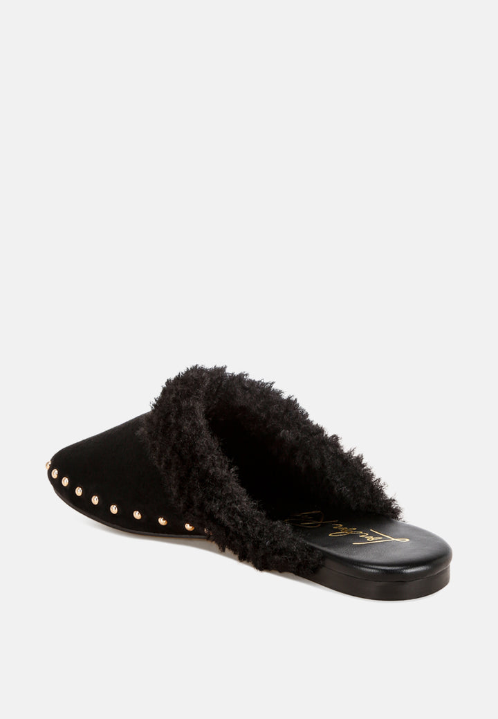obsidian studded soft slip-on mules#color_black