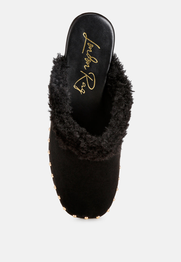 obsidian studded soft slip-on mules#color_black