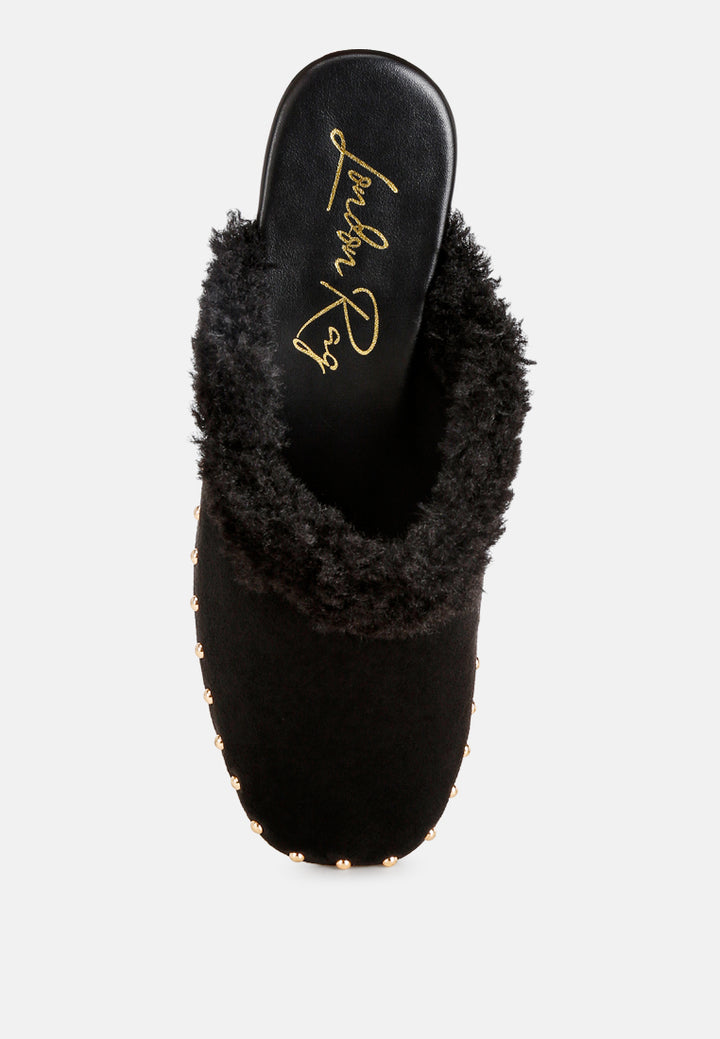 obsidian studded soft slip-on mules#color_black