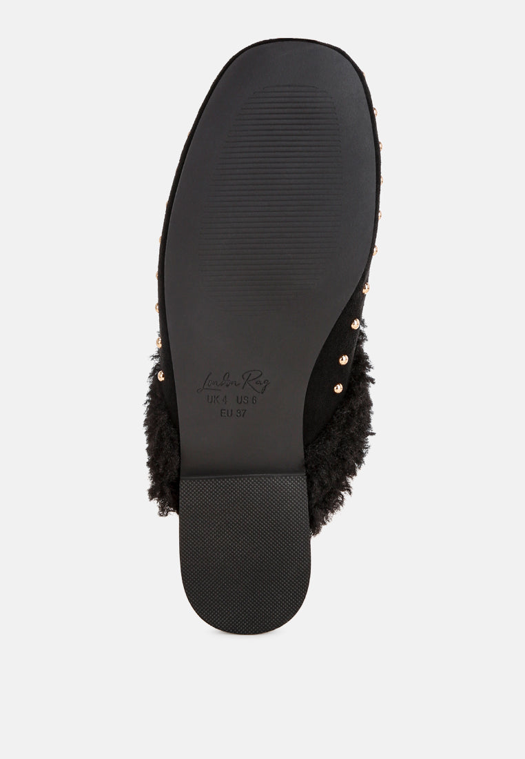 obsidian studded soft slip-on mules#color_black