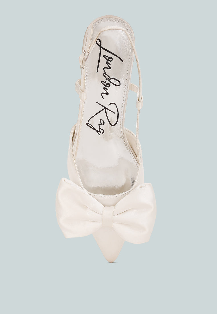 okshak satin bow slingback sandals#color_white