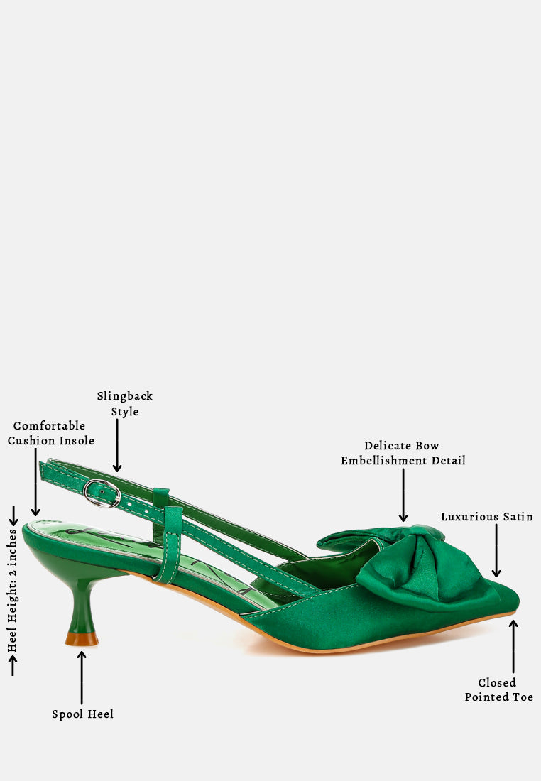 okshak satin bow slingback sandals#color_green