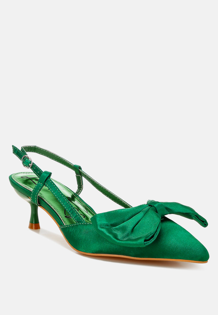 okshak satin bow slingback sandals#color_green