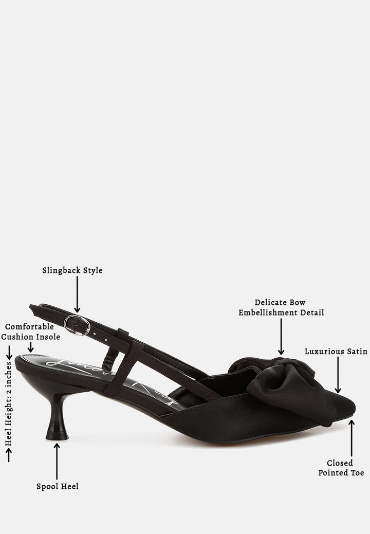 okshak satin bow slingback sandals#color_black