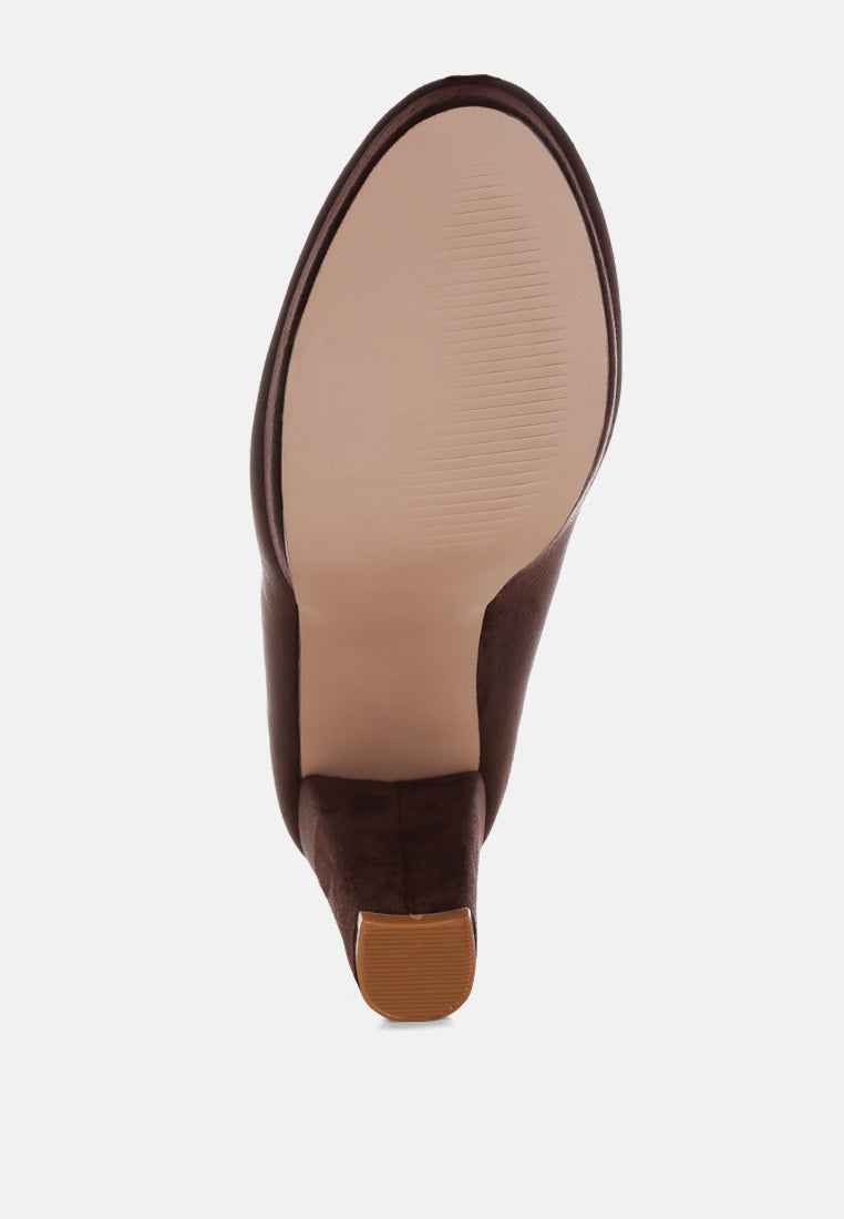olanta block heel pumps#color_brown