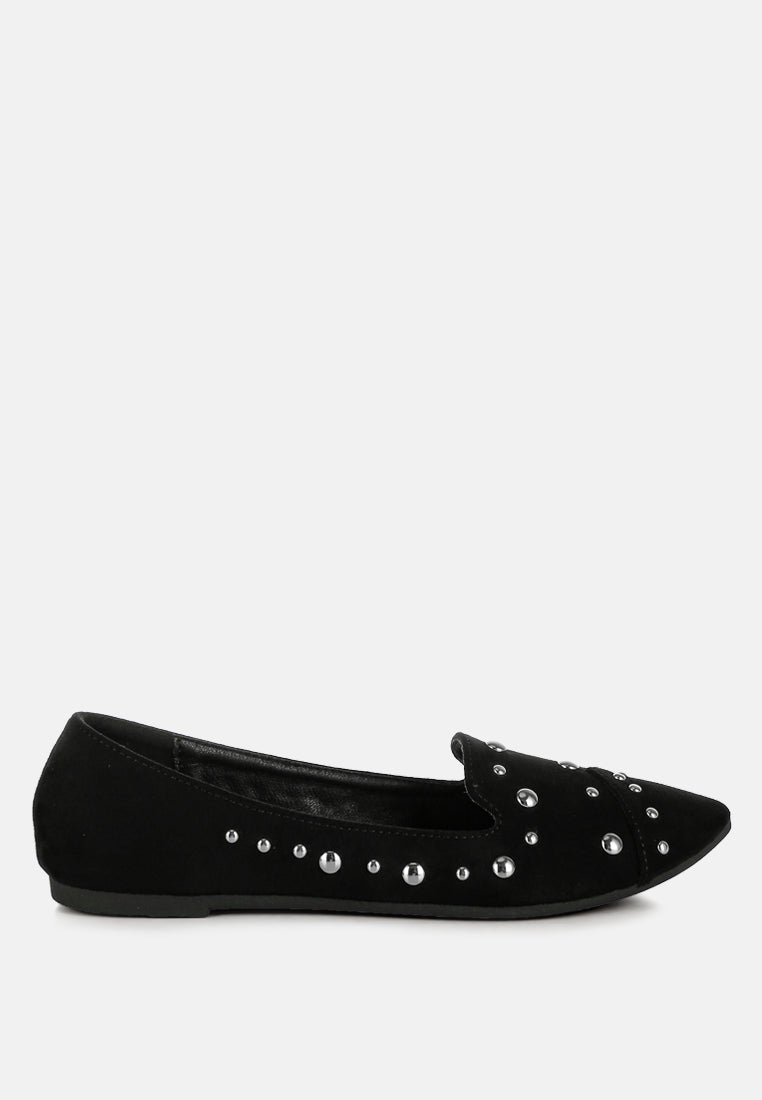 stud embellished ballet flats by ruw#color_black
