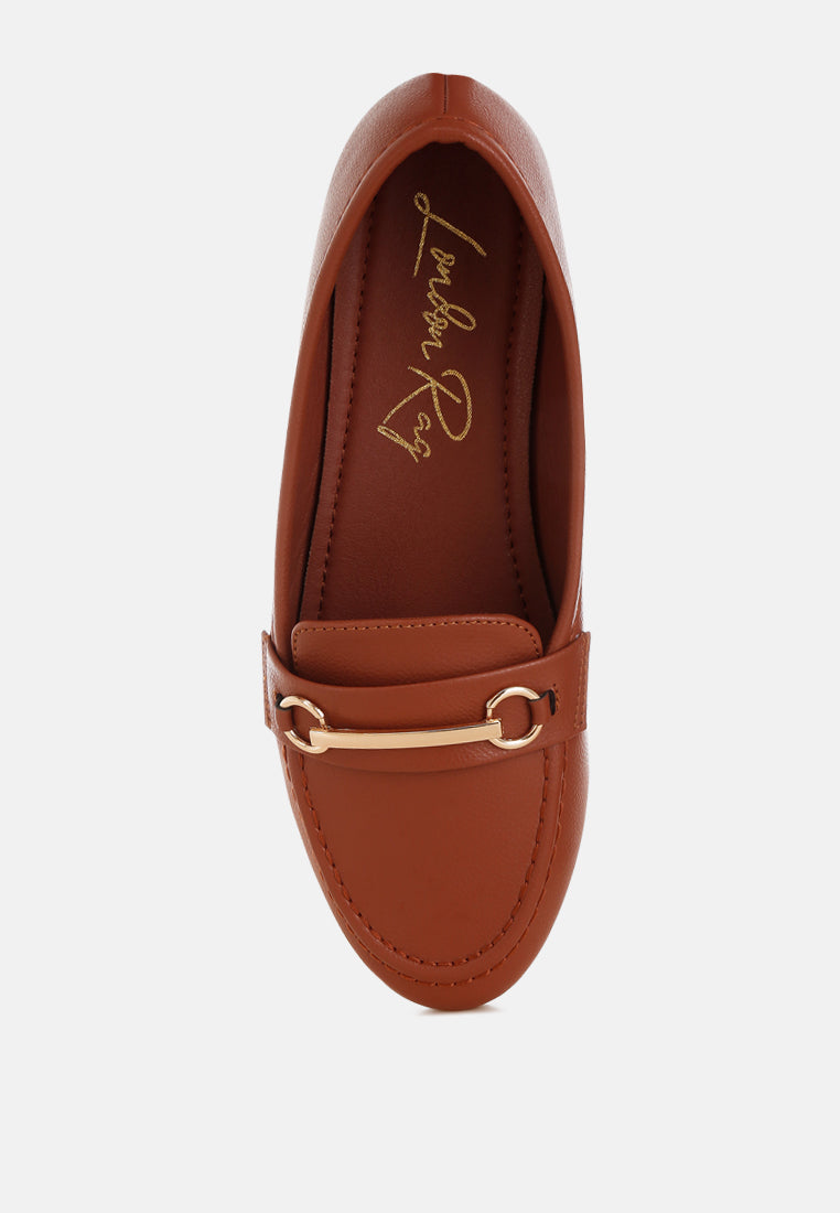 oliot horsebit detail flat loafers#color_tan
