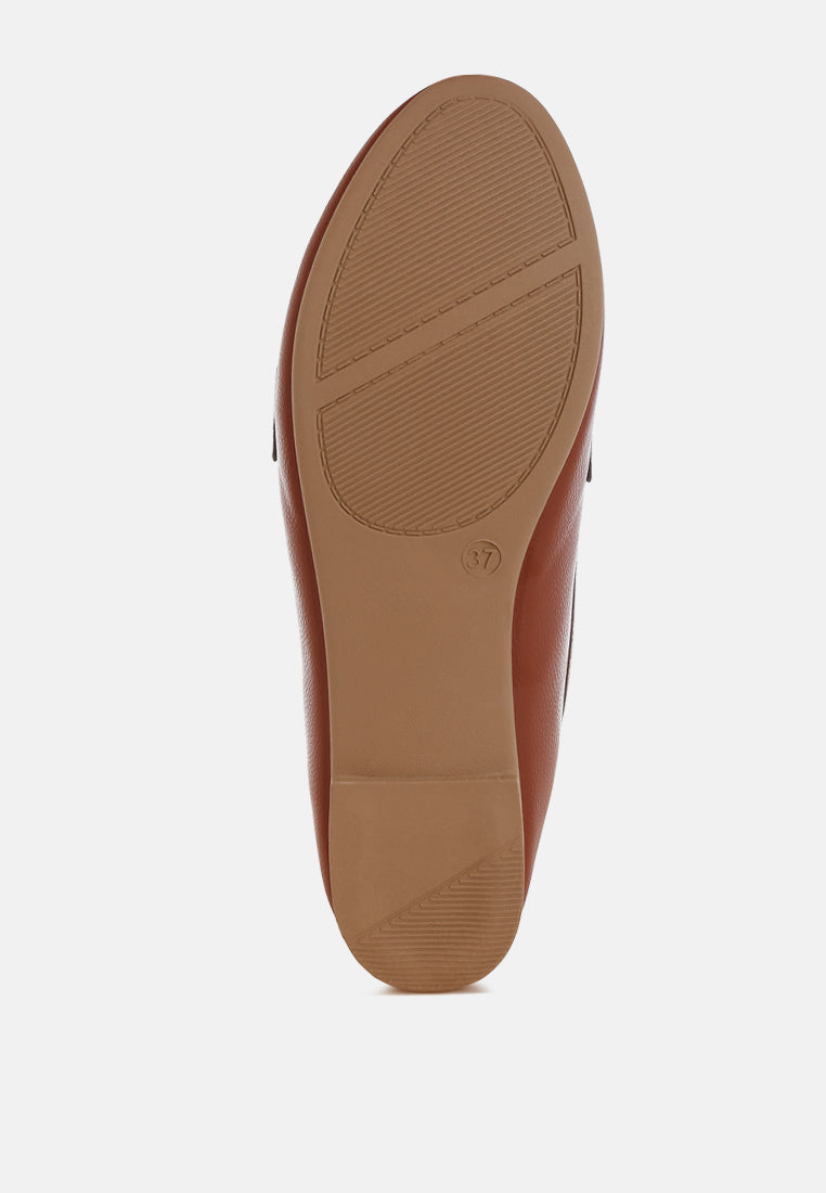 oliot horsebit detail flat loafers#color_tan