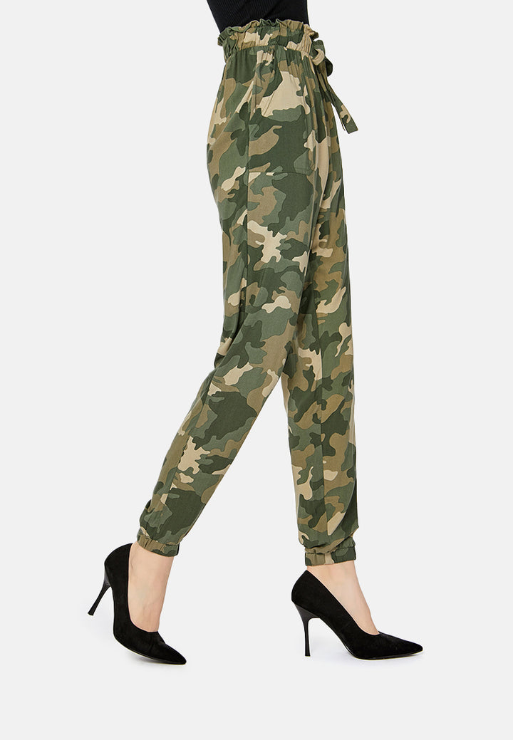 paper bag waist pants#color_camouflage
