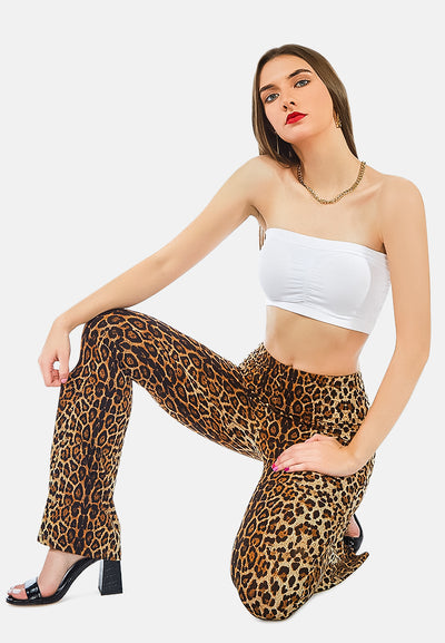 leopard print flared trousers#color_leopard-print
