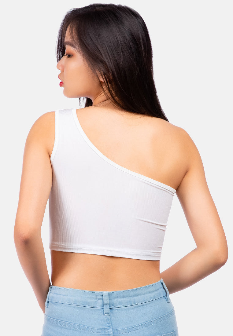 one shoulder knitted crop top by ruw#color_white