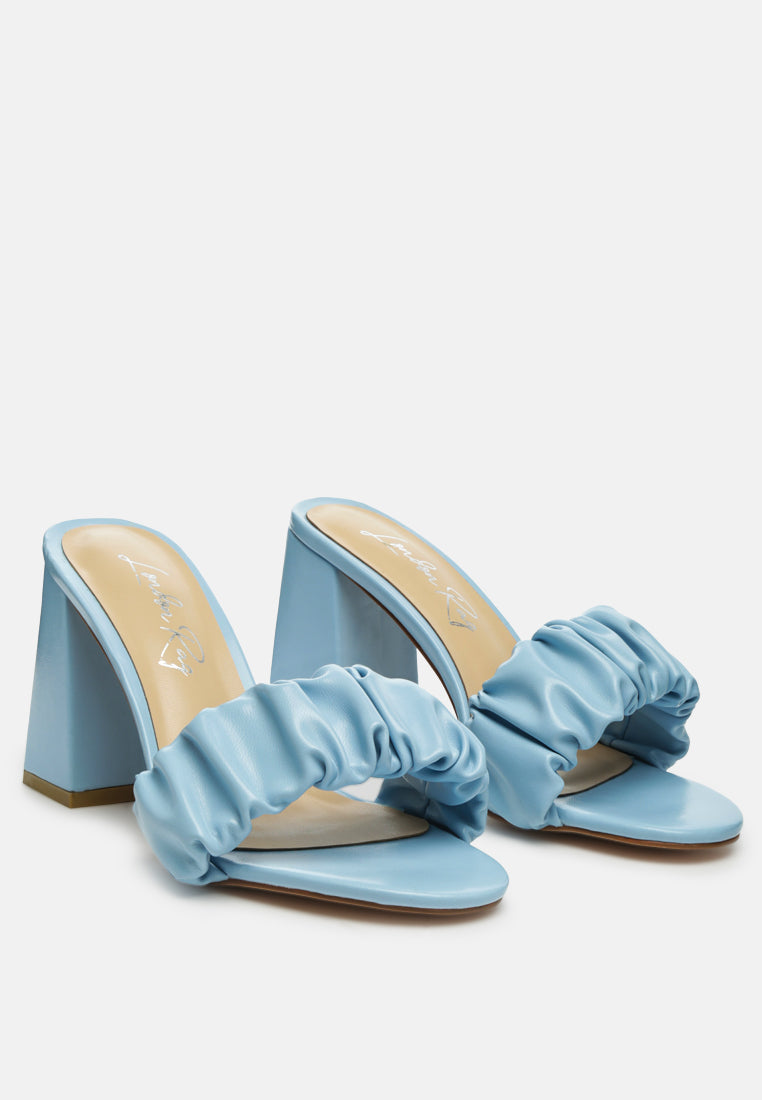 noie ruched strap block heel sandals by ruw#color_blue