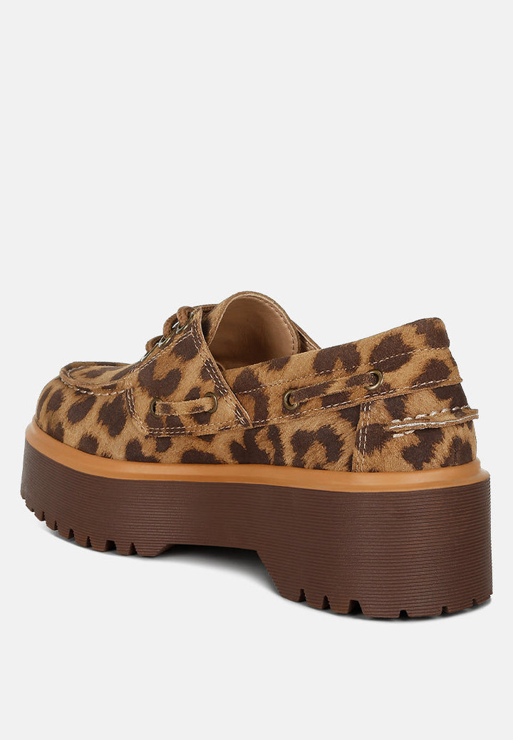 Mocasines Oxford de piel de ante auténtica de ruw#color_leopard