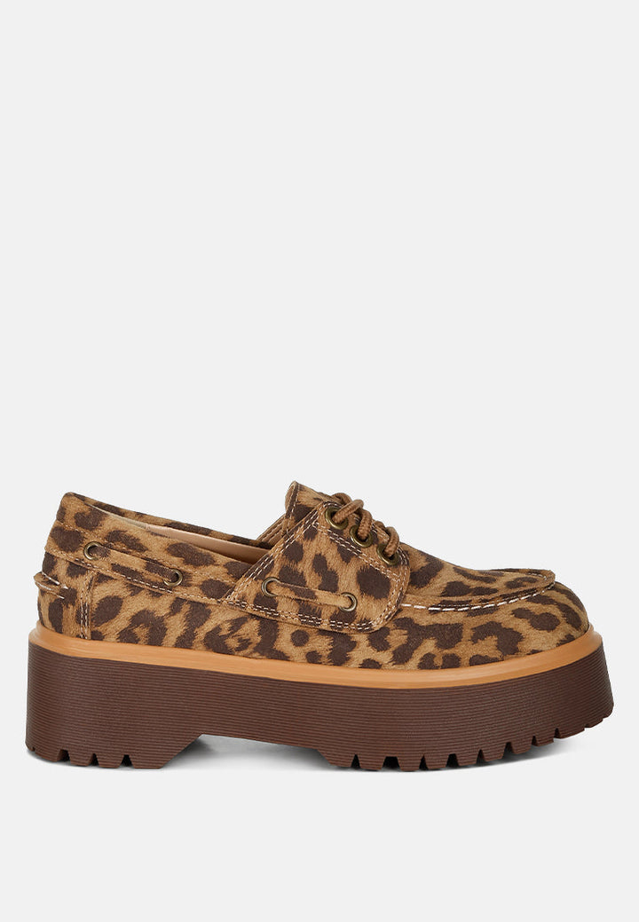 Mocasines Oxford de piel de ante auténtica de ruw#color_leopard