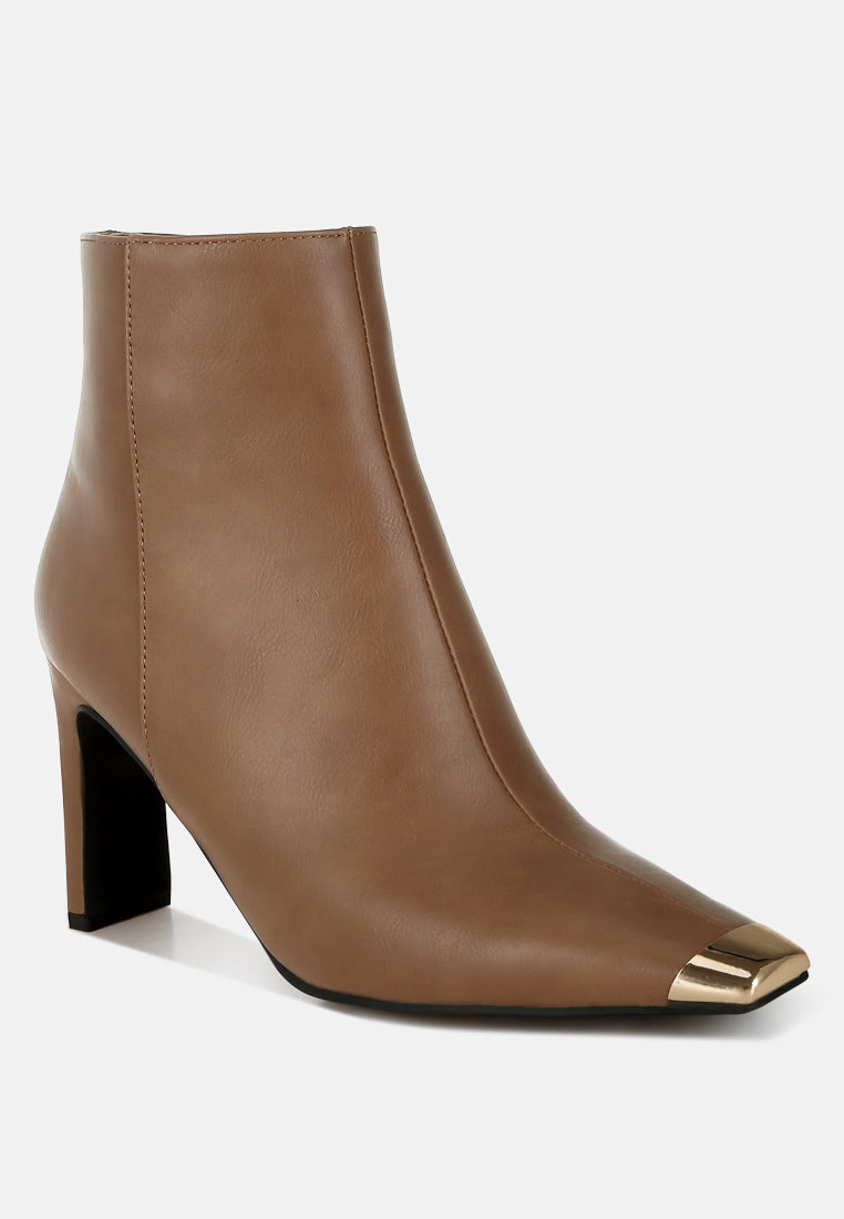 metallic cap toe faux leather boots by rag#color_brown