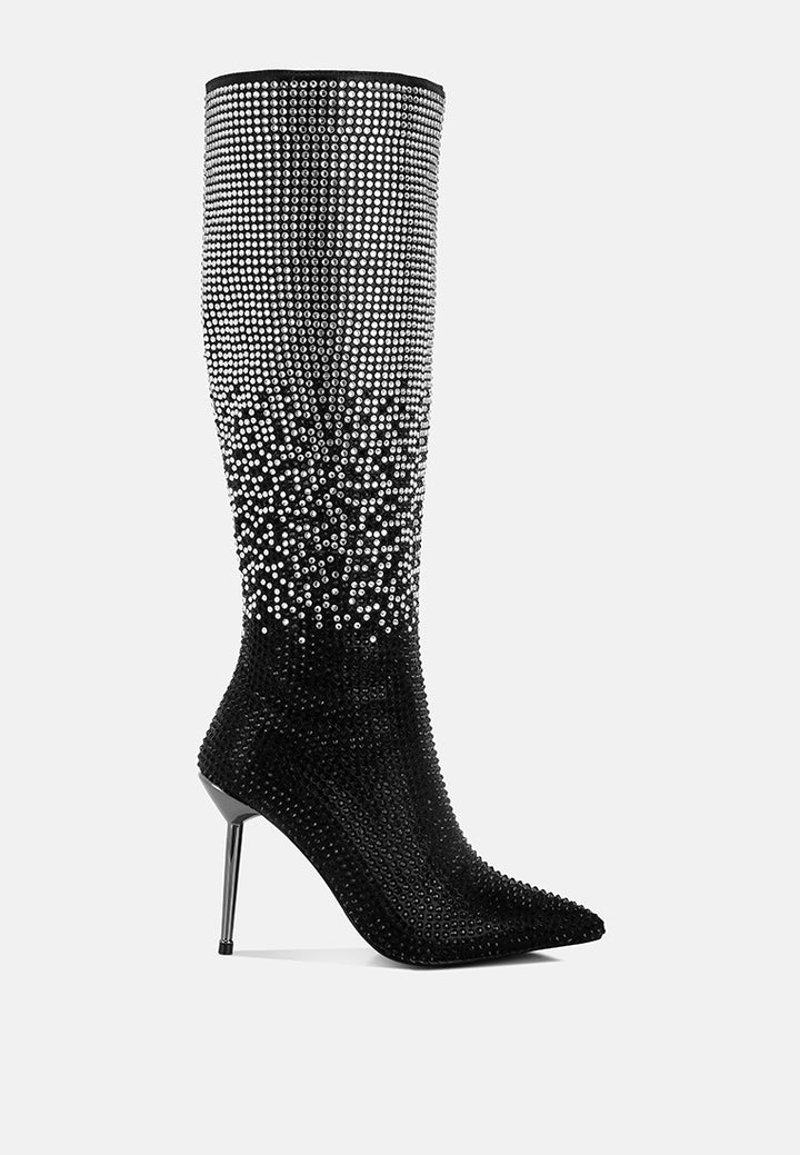 orymple shiny rhinestone studded calf boots by ruw#color_black