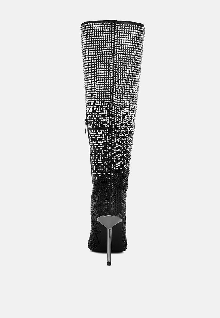 orymple shiny rhinestone studded calf boots by ruw#color_black