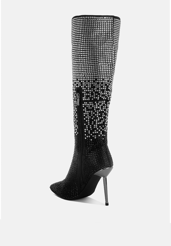 orymple shiny rhinestone studded calf boots by ruw#color_black