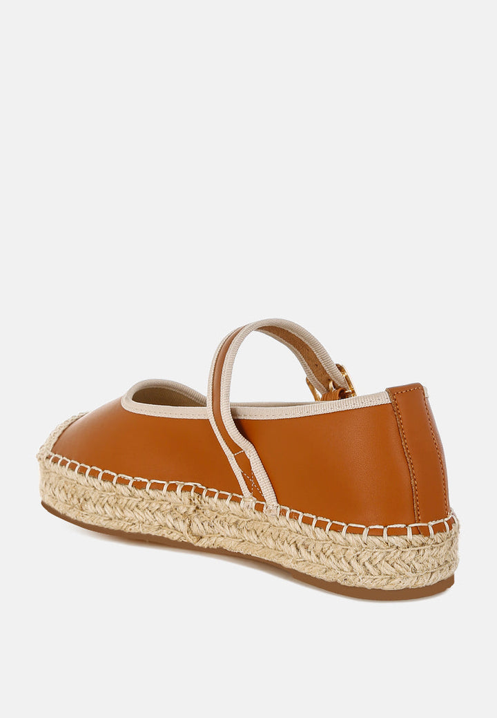 ostac genuine leather mary jane espradrilles by ruw#color_tan