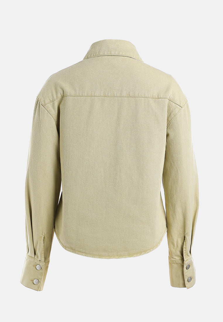 oversized button up denim shacket#color_sand