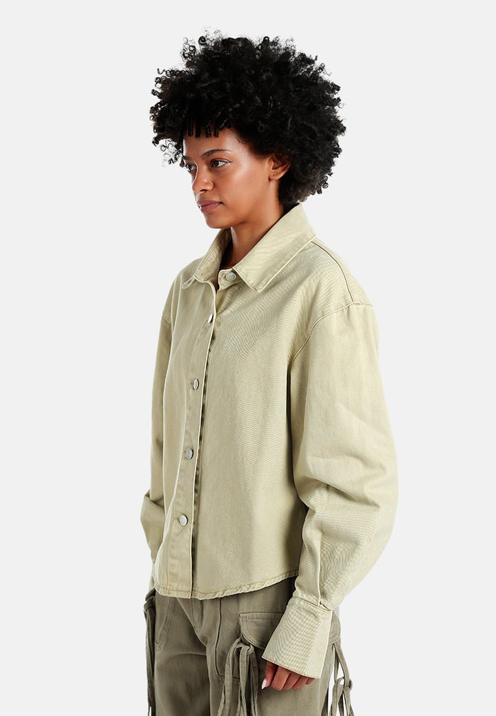 oversized button up denim shacket#color_sand