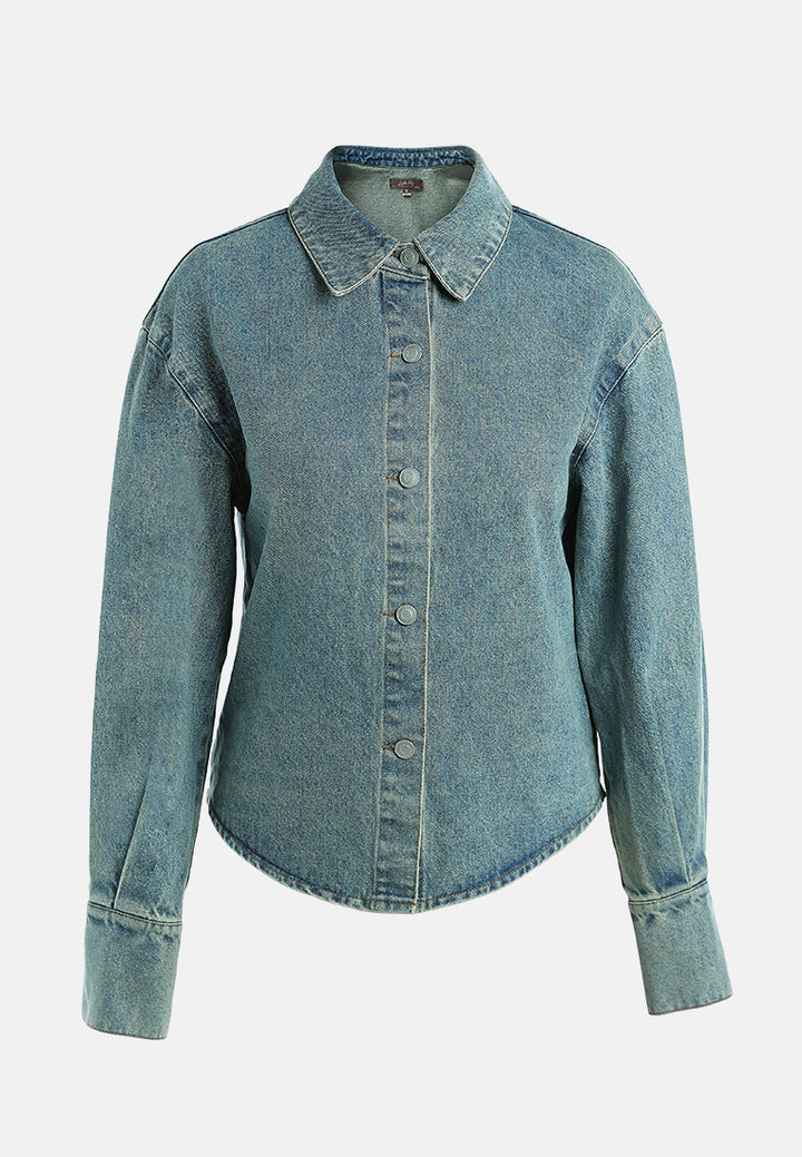 oversized button up denim shacket#color_vintage
