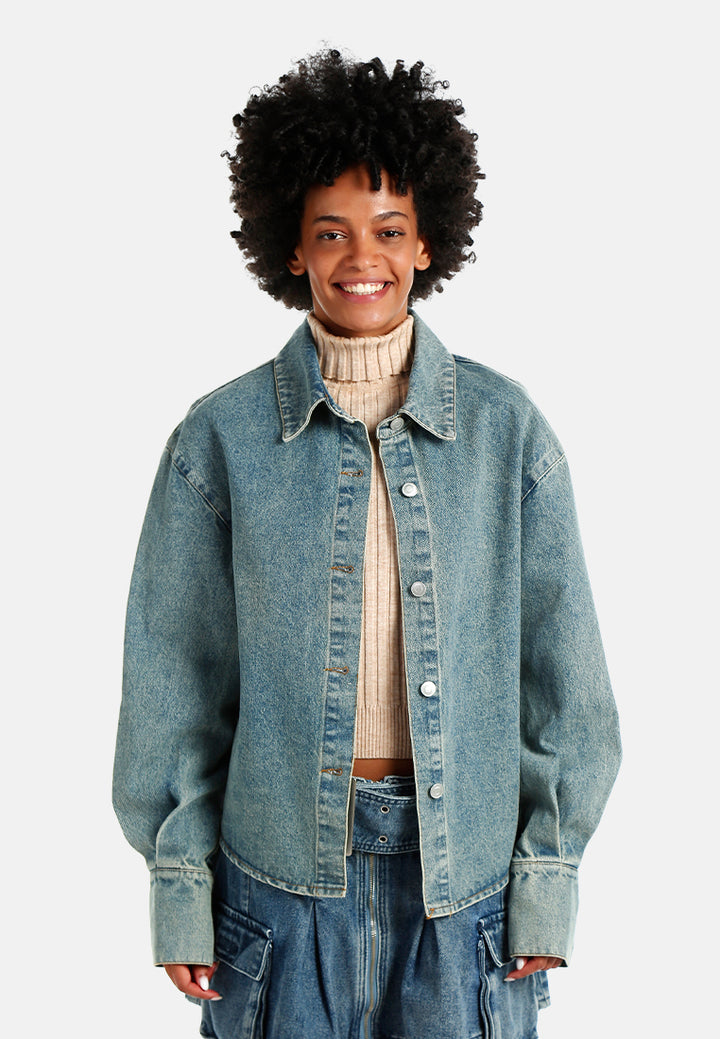 oversized button up denim shacket#color_vintage