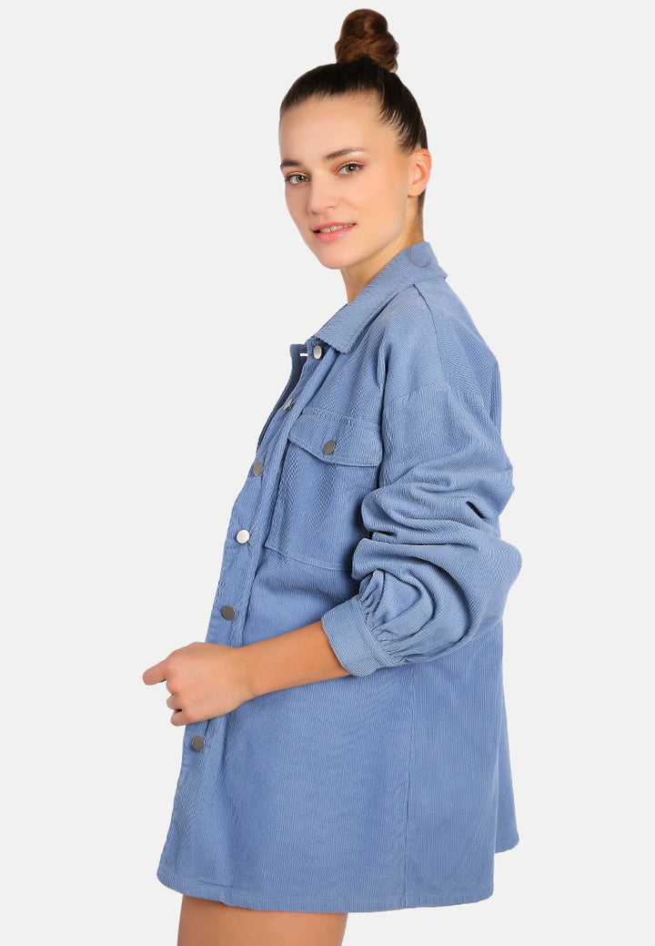 oversized casual corduroy shirt#color_blue