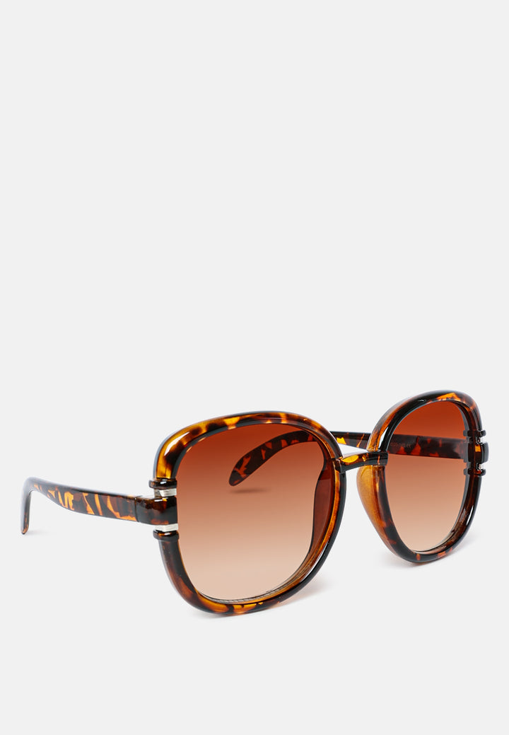 non-classic oversized oval sunglasses#color_brown