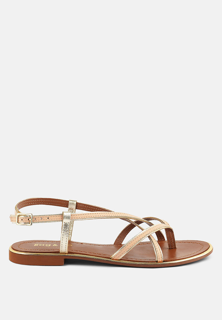 pheboe strappy flat sandals#color_beige-gold