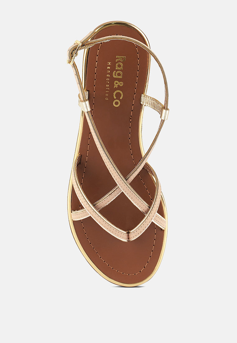 pheboe strappy flat sandals#color_beige-gold