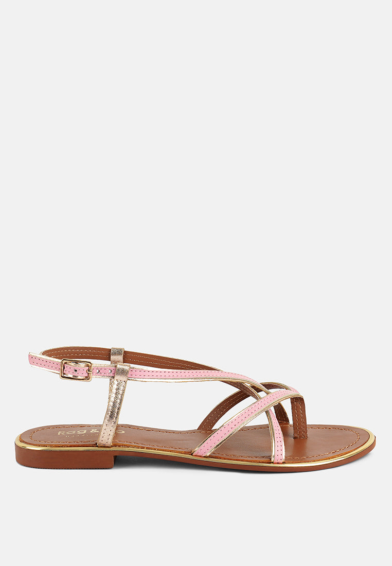 pheboe strappy flat sandals#color_pink