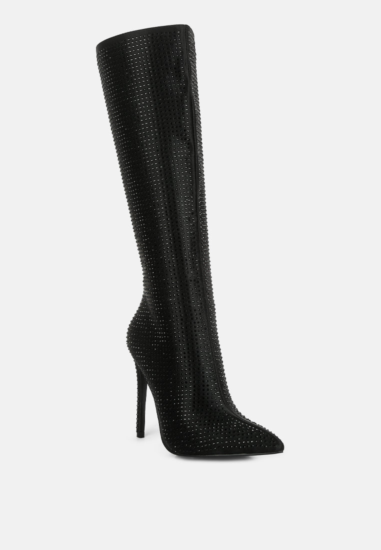 pipette diamante set high heeled calf boot#color_black