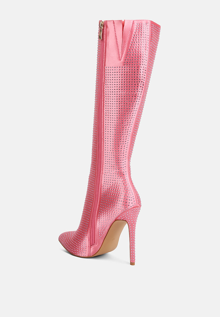 pipette diamante set high heeled calf boot#color_pink