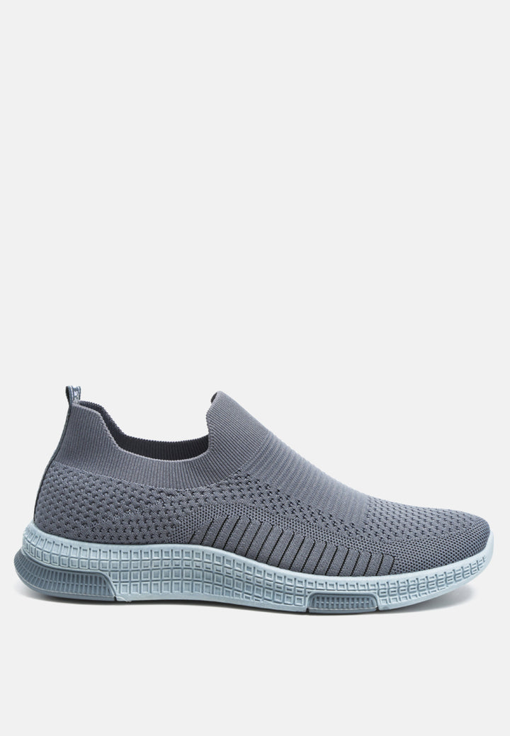 Plumers Knitted Slip On Walking Shoes#color_grey