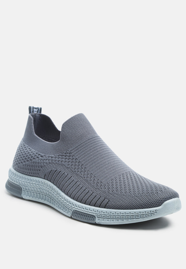 Plumers Knitted Slip On Walking Shoes#color_grey