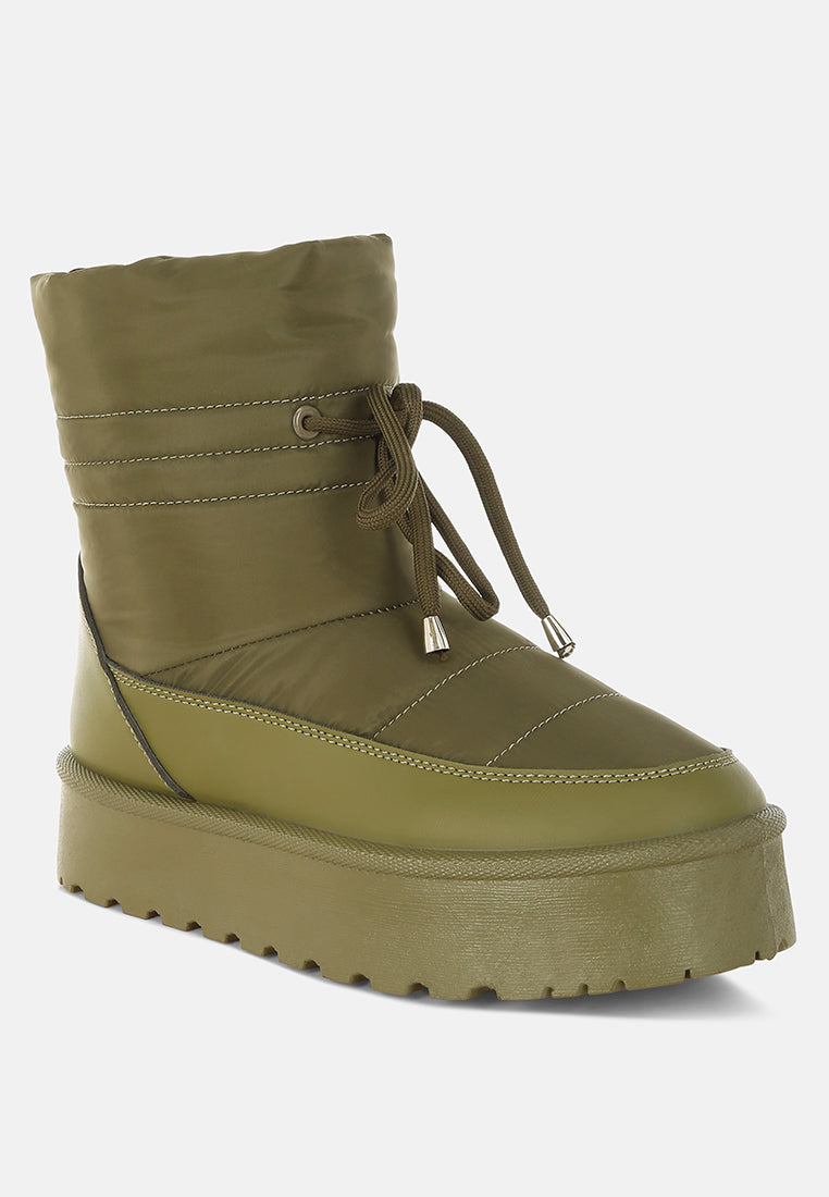 pacos high ankle chunky snow boots#color_khaki-green