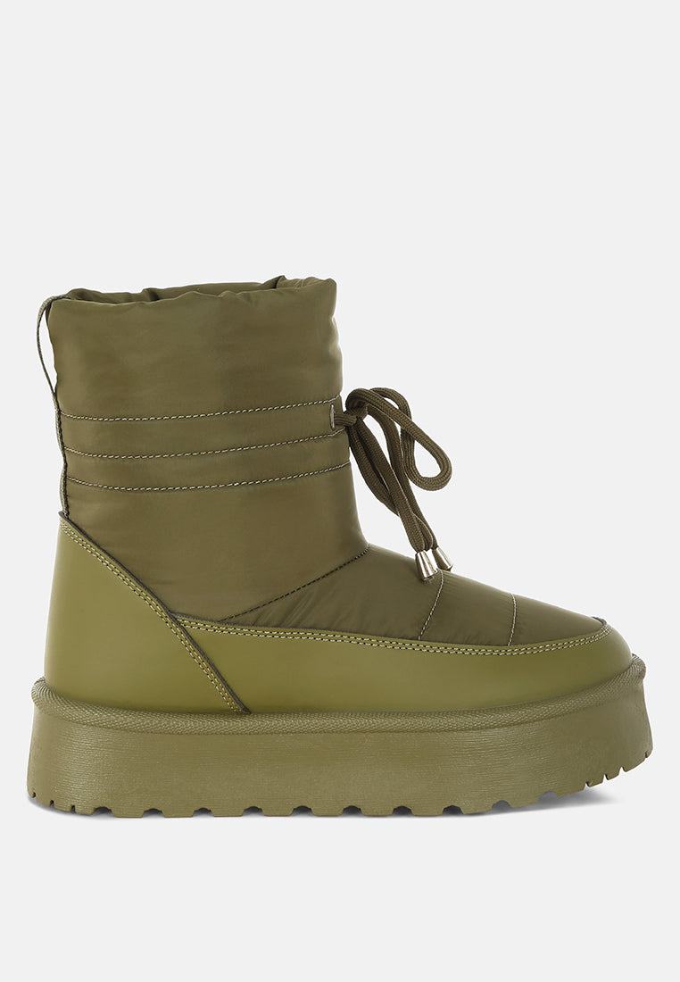 pacos high ankle chunky snow boots#color_khaki-green