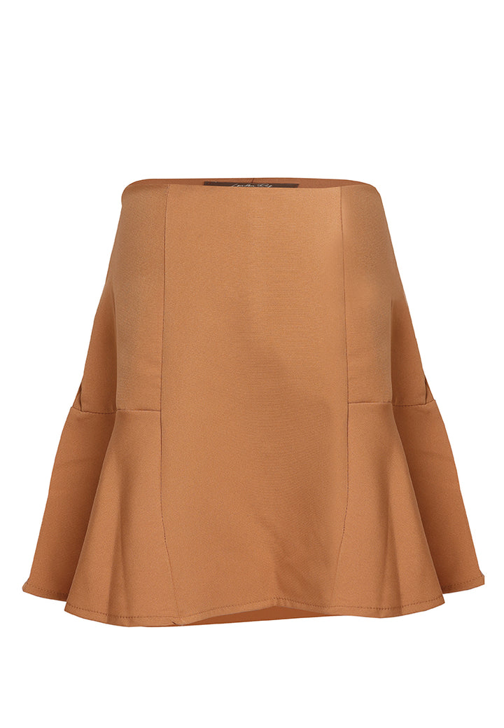 panelled flared mini skirt by ruw#color_camel