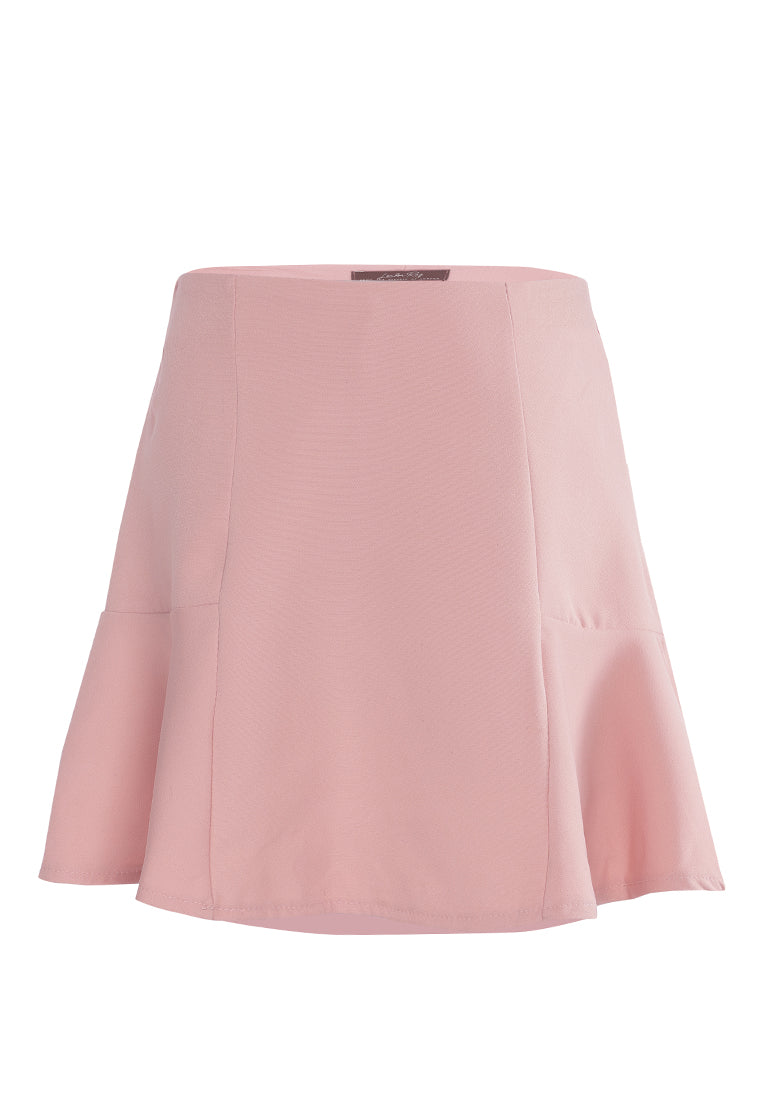 panelled flared mini skirt by ruw#color_pink