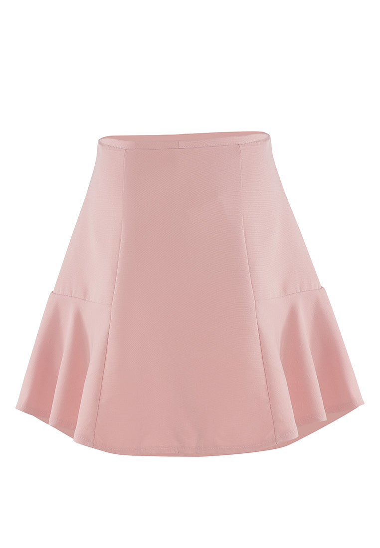 panelled flared mini skirt by ruw#color_pink