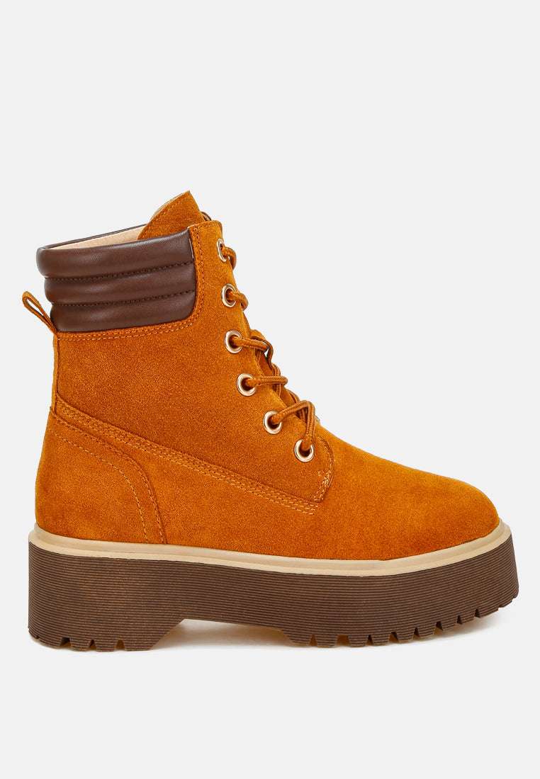 high ankle genuine suede boots by rag#color_tan