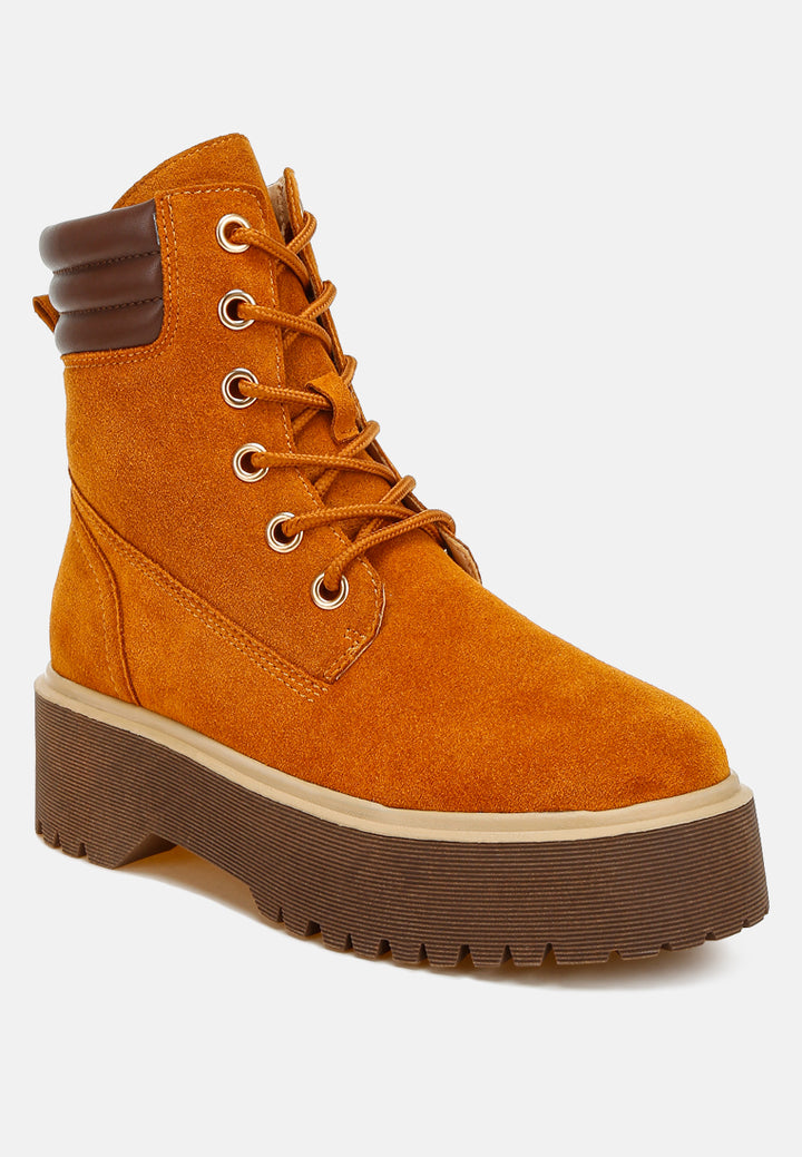 high ankle genuine suede boots by rag#color_tan