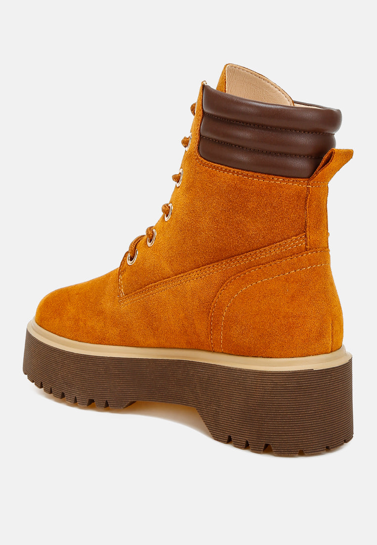 high ankle genuine suede boots by rag#color_tan