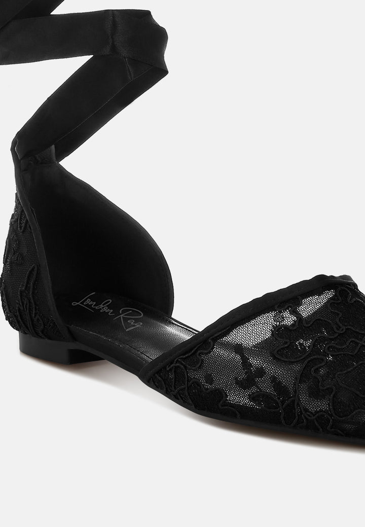 pearl & rhinestone strap flat sandals by mode#color_black