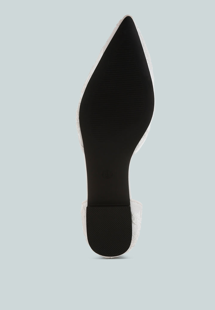 pearl & rhinestone strap flat sandals by mode#color_white