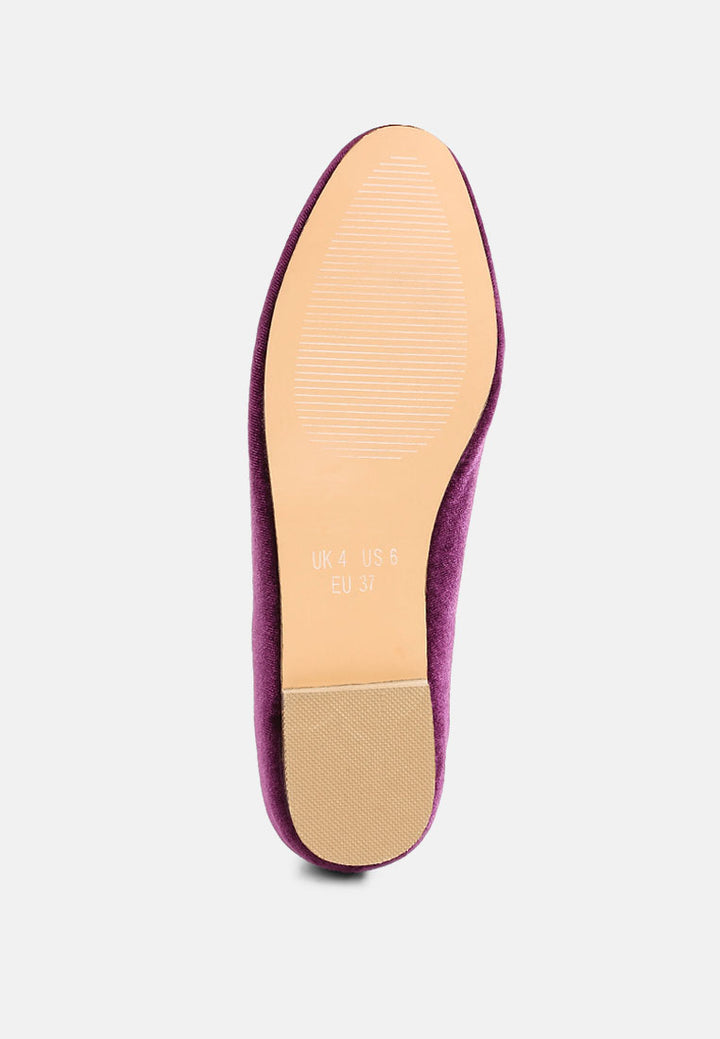 penny strap velvet loafers by mode#color_purple