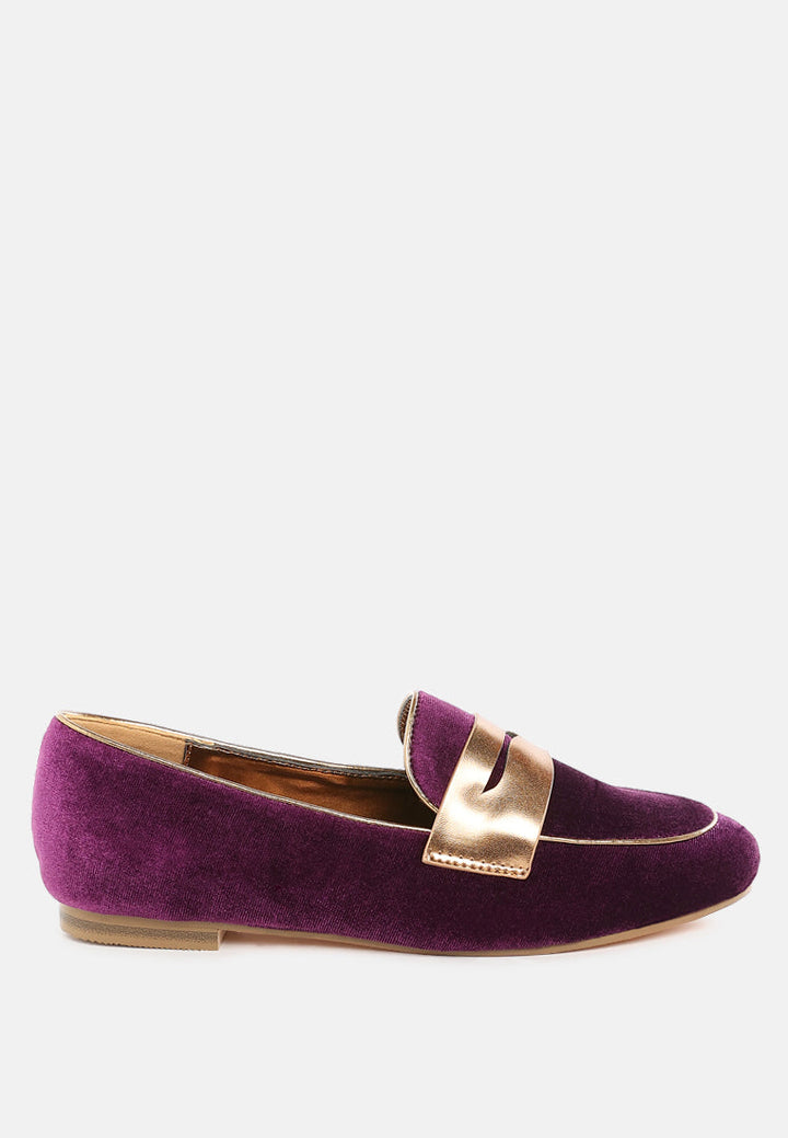 mocasines malta de terciopelo con correa penny#color_purple