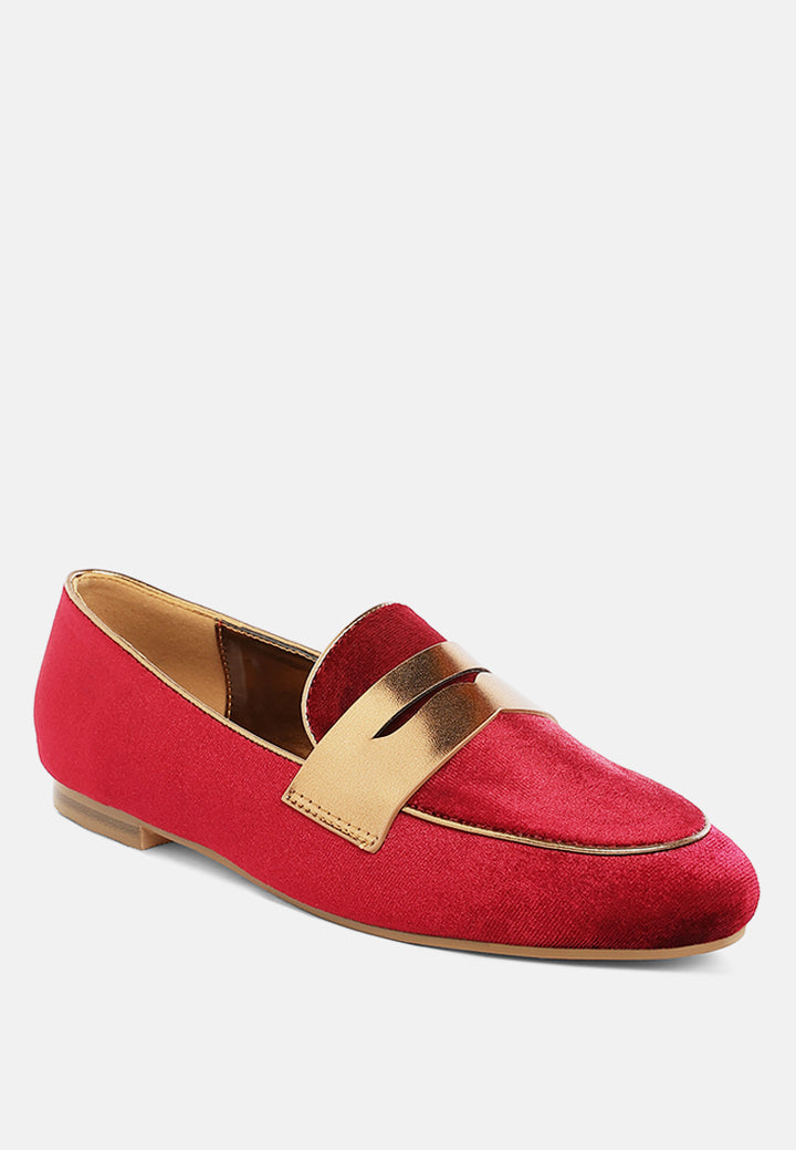 penny strap velvet loafers by mode#color_burgundy