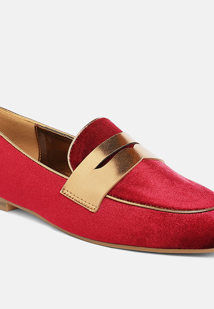 penny strap velvet loafers by mode#color_burgundy
